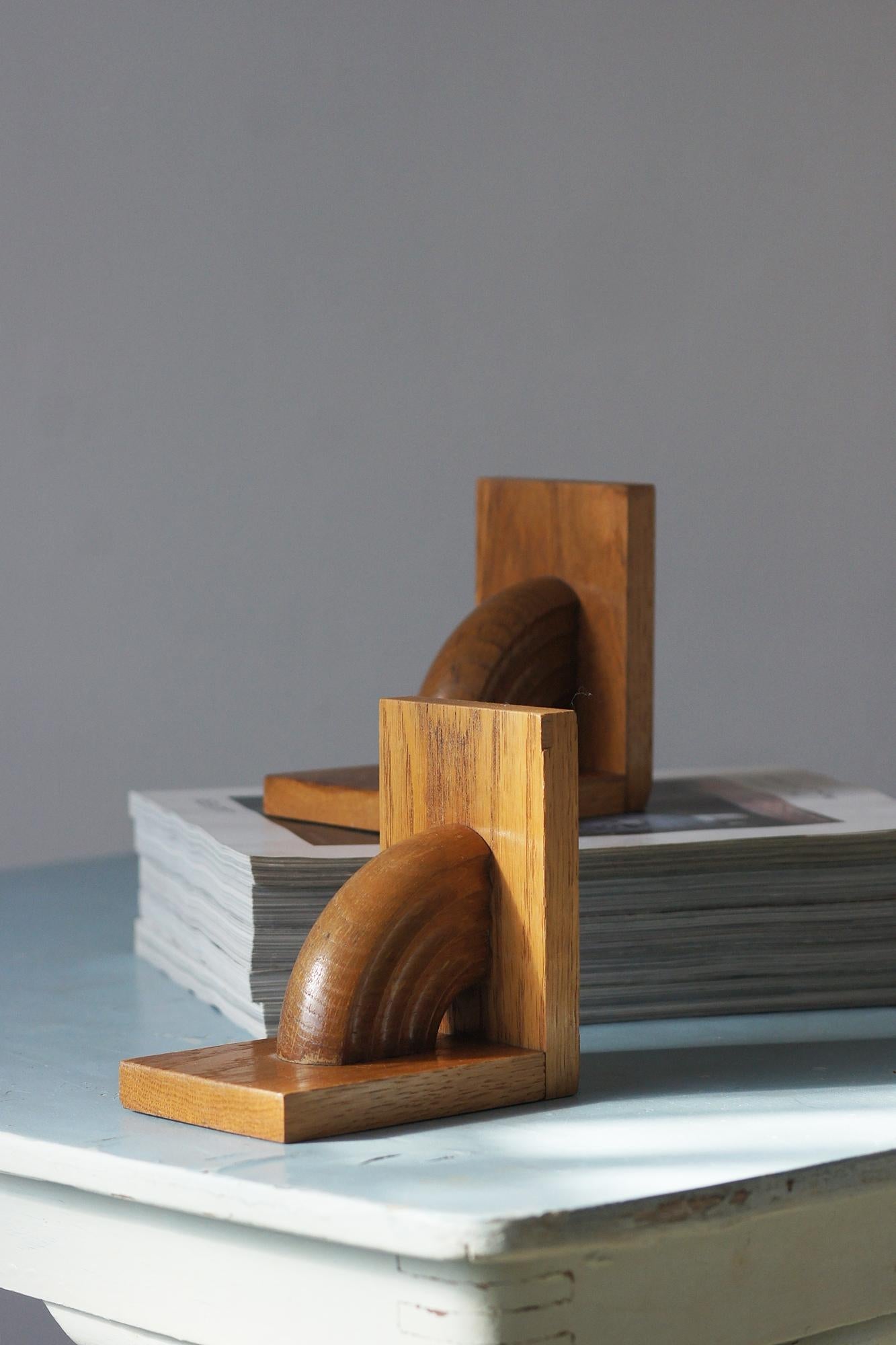 Mid-Century Wooden Bookends, 1950s, Set of 2 In Good Condition For Sale In KUTNO, PL