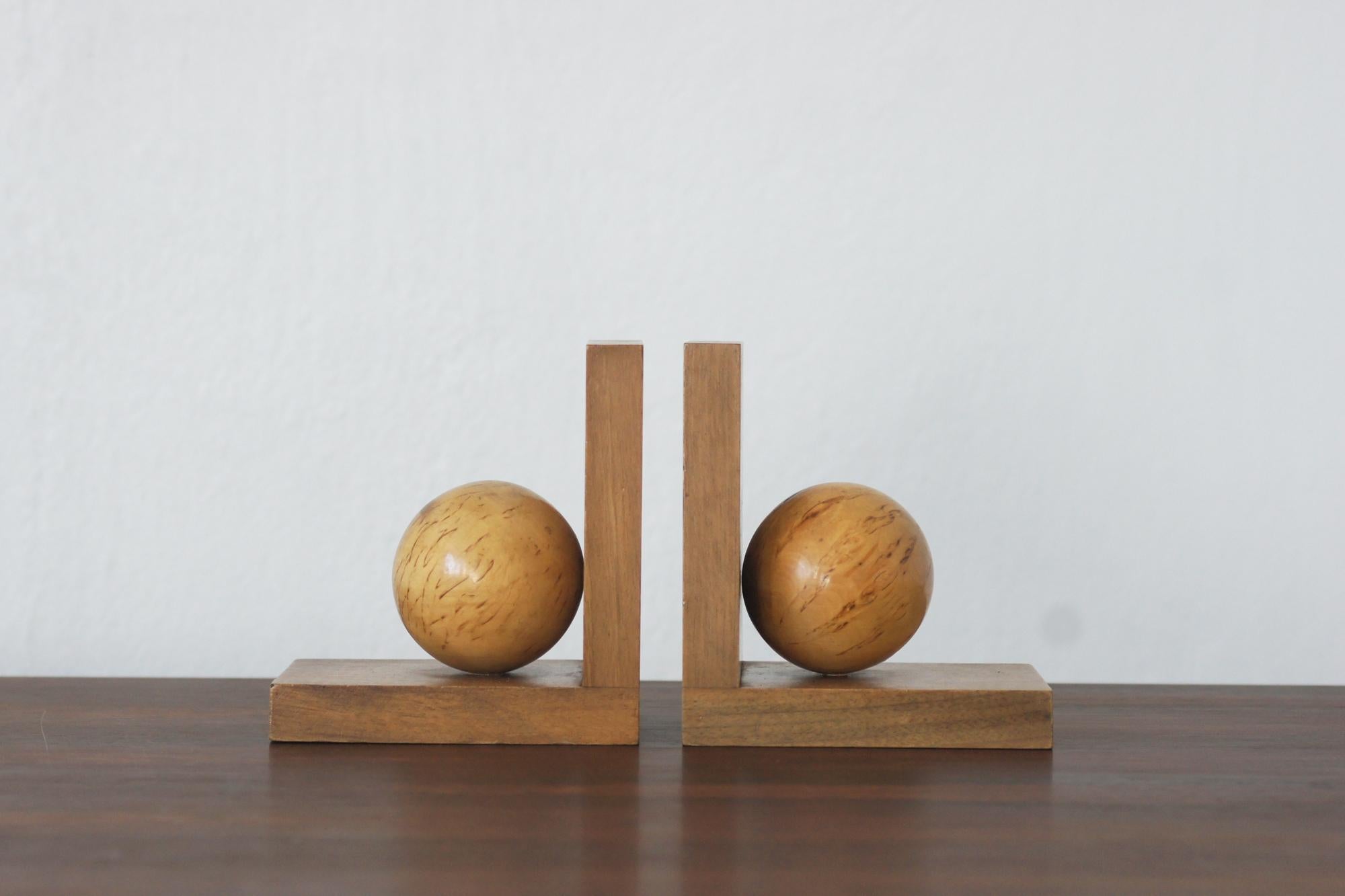 Mid-Century Wooden Bookends, 1950s, Set of 2 Bon état - En vente à KUTNO, PL