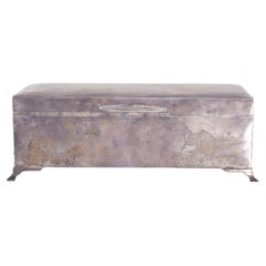 Mid-Century Wooden Box with Silver Plating