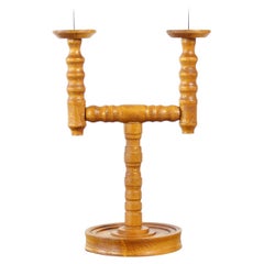 Portavelas de madera de mediados de siglo, Checoslovaquia, años 50