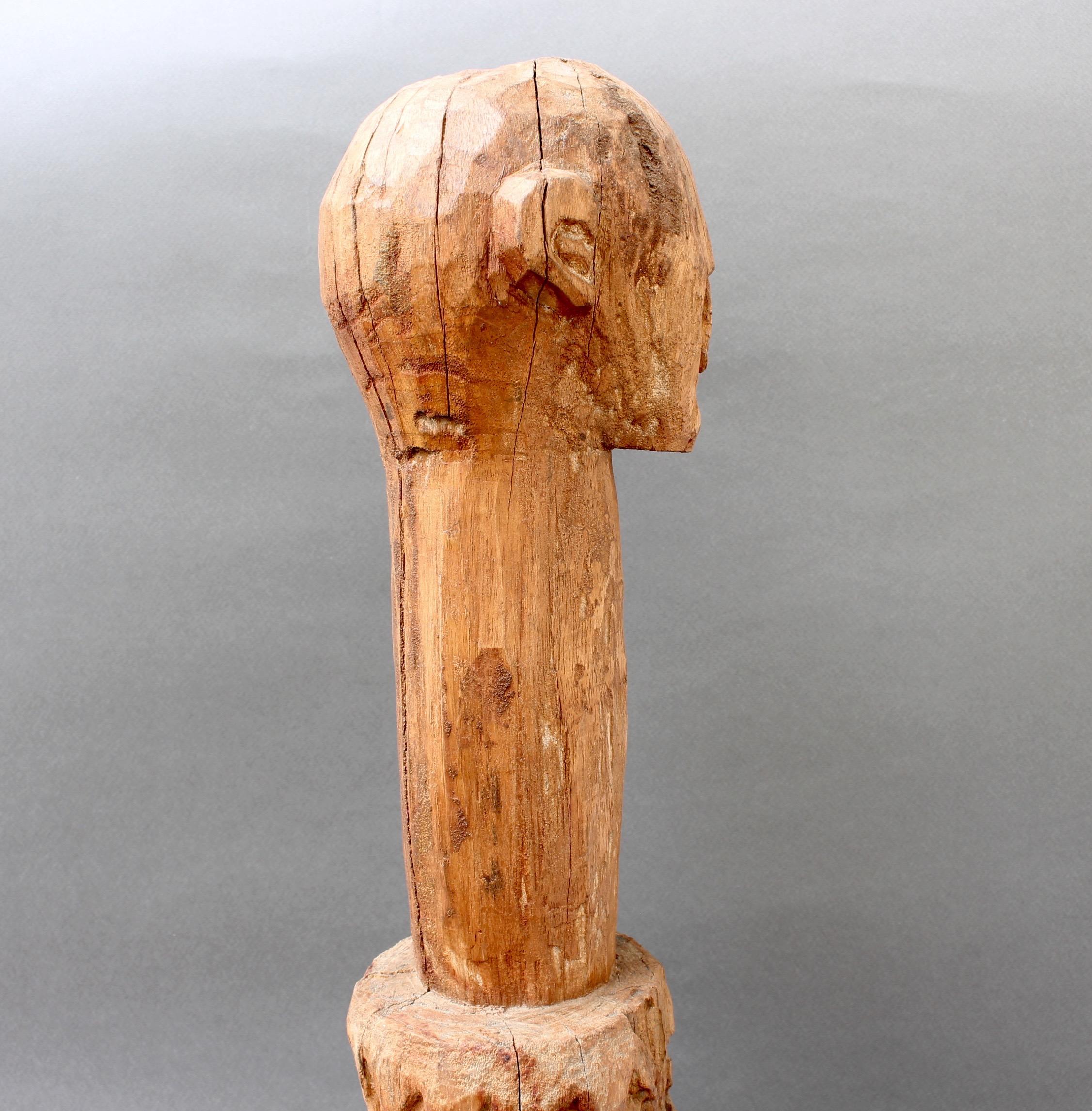 Midcentury Wooden Carving of Protective Figure from Sumba Island, Indonesia 5