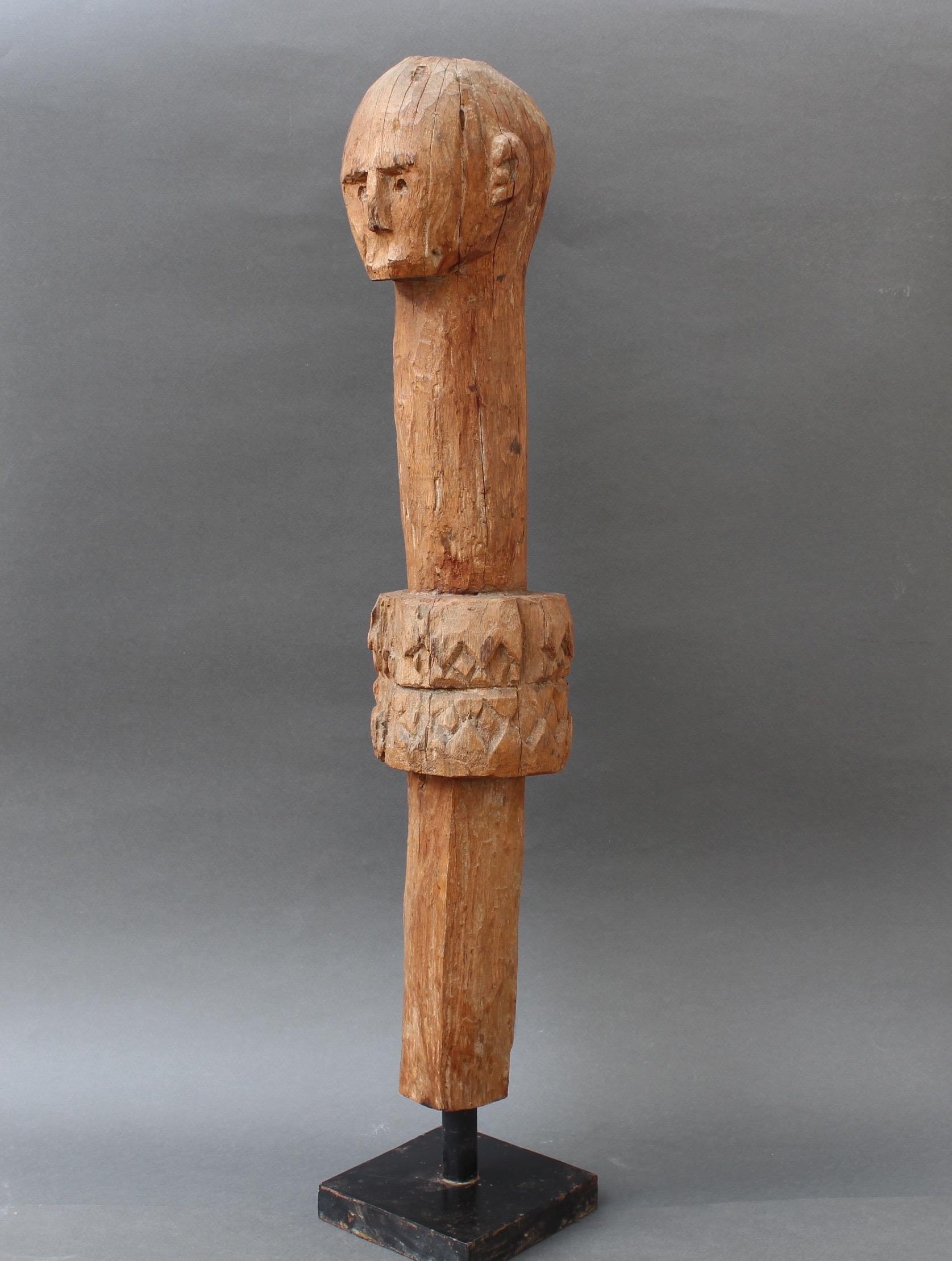 Indonesian Midcentury Wooden Carving of Protective Figure from Sumba Island, Indonesia