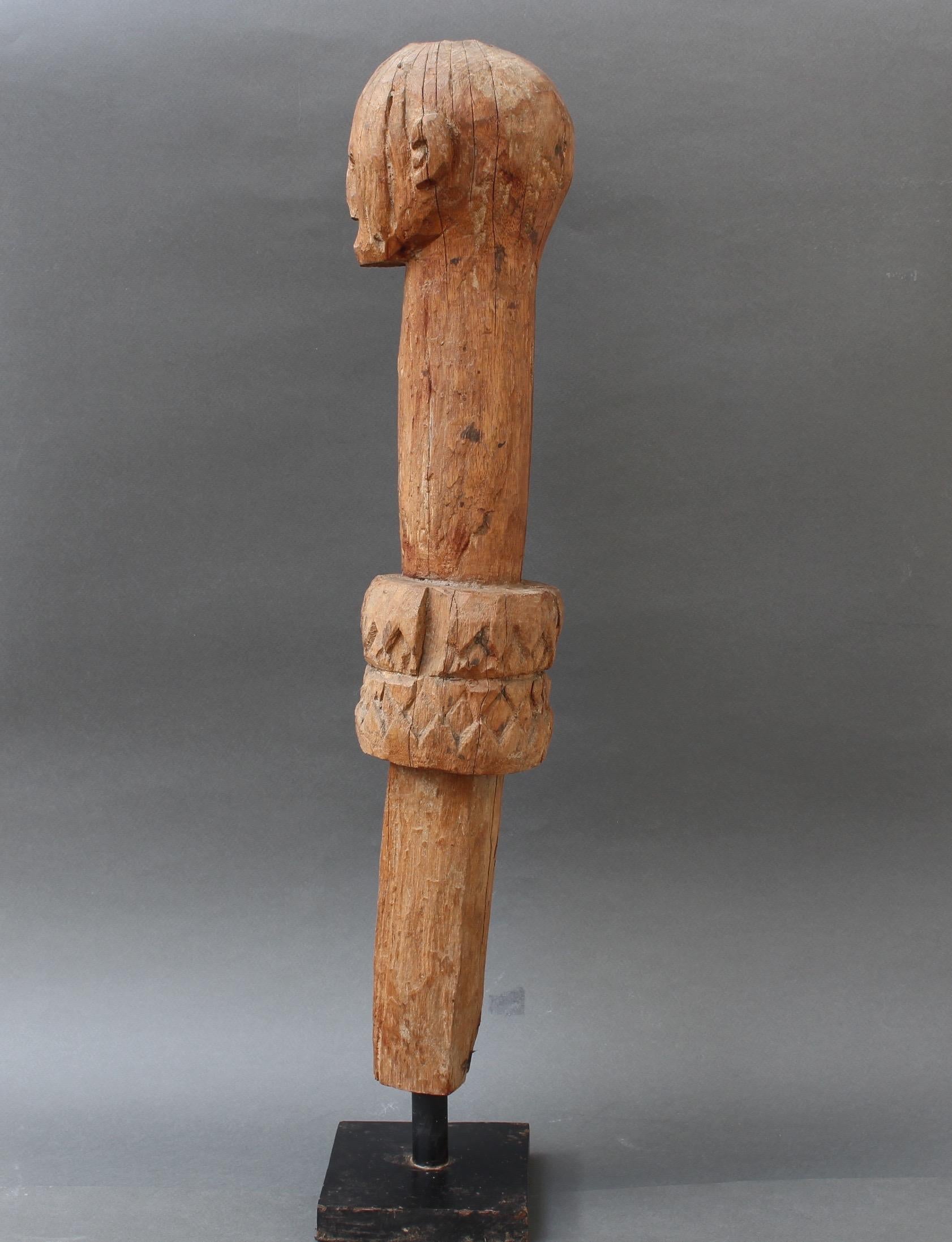 Hand-Carved Midcentury Wooden Carving of Protective Figure from Sumba Island, Indonesia