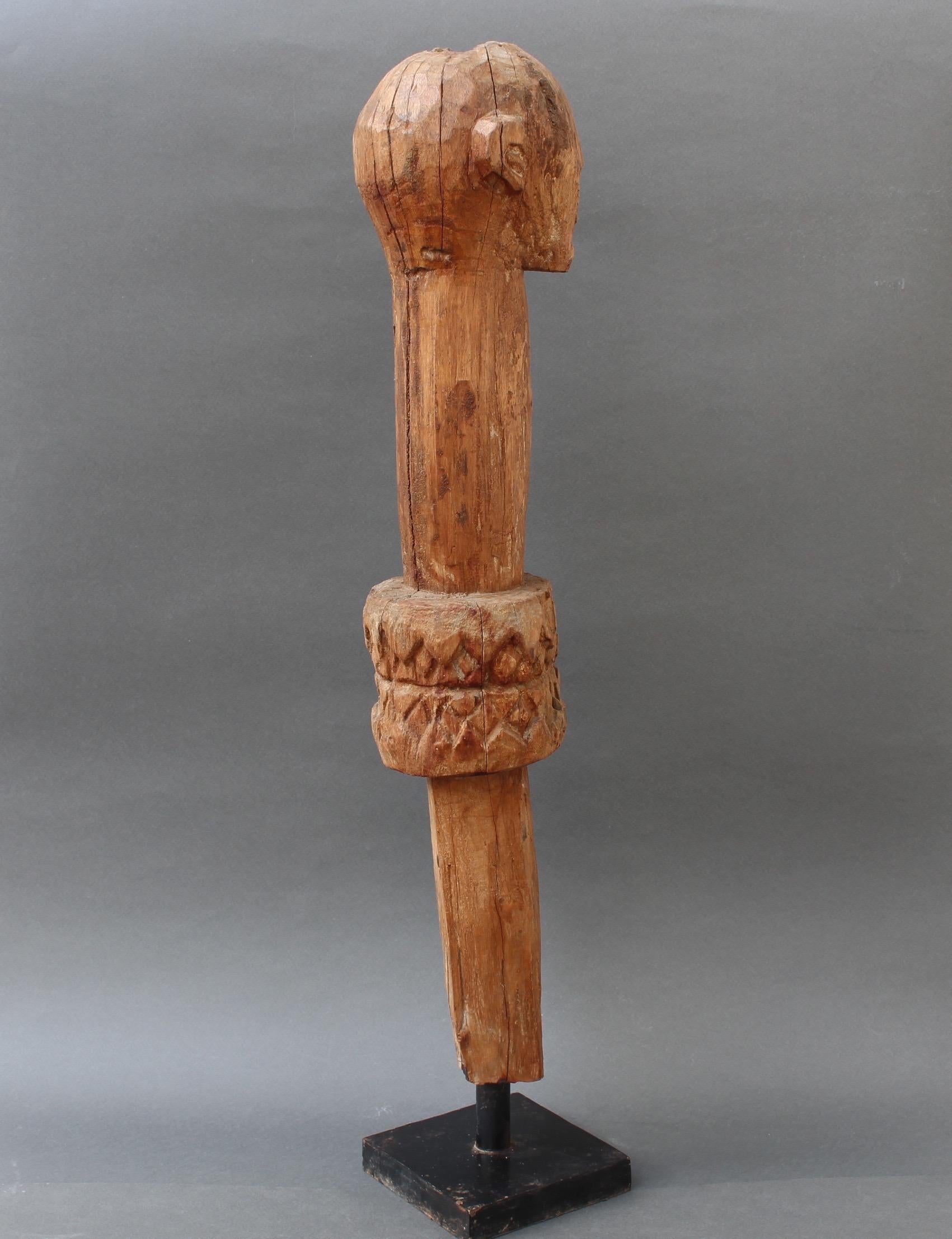 20th Century Midcentury Wooden Carving of Protective Figure from Sumba Island, Indonesia