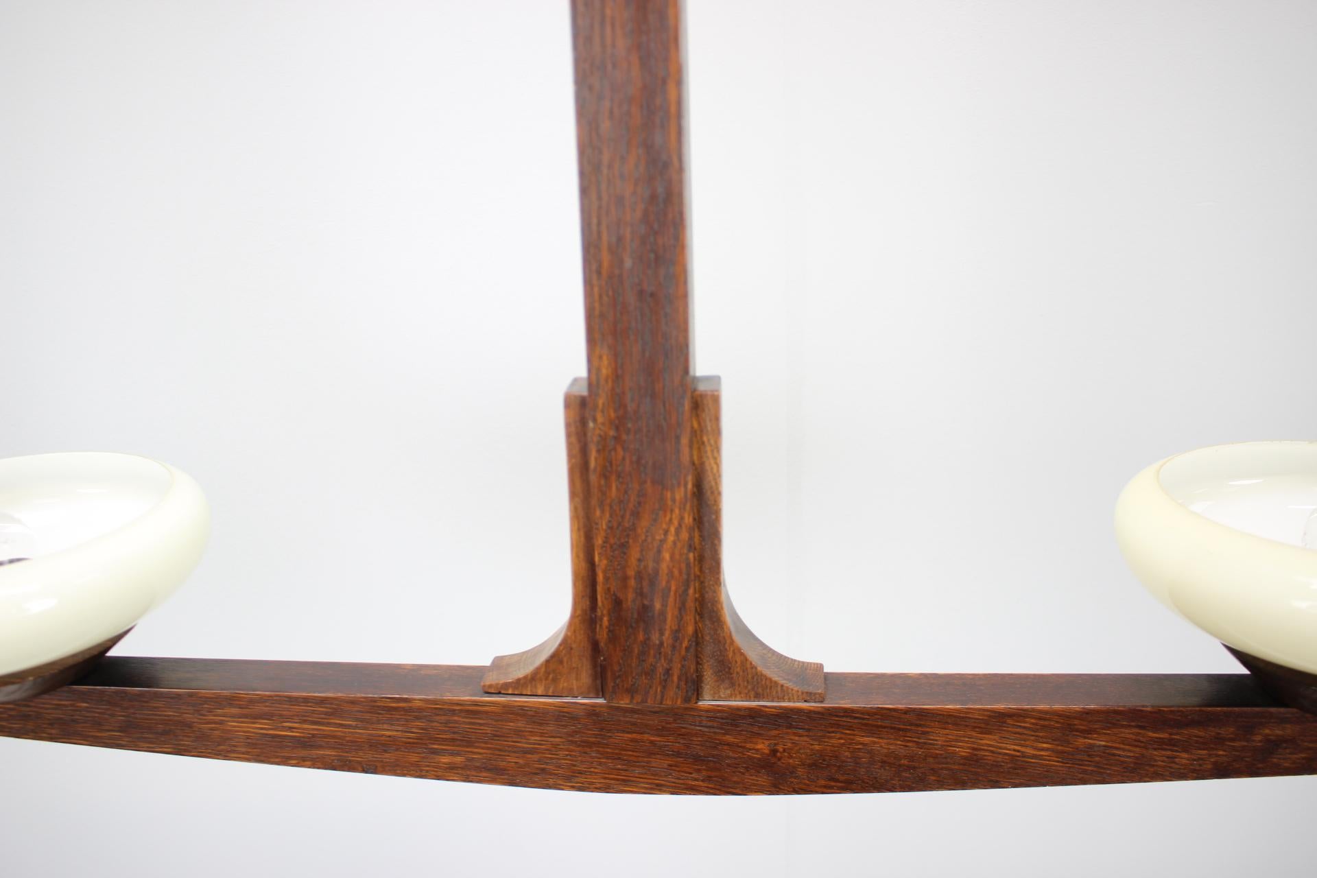 Mid-century Wooden Chandelier, 1930s In Good Condition For Sale In Praha, CZ