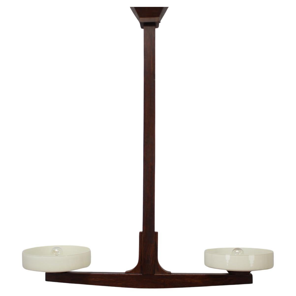 Mid-century Wooden Chandelier, 1930s