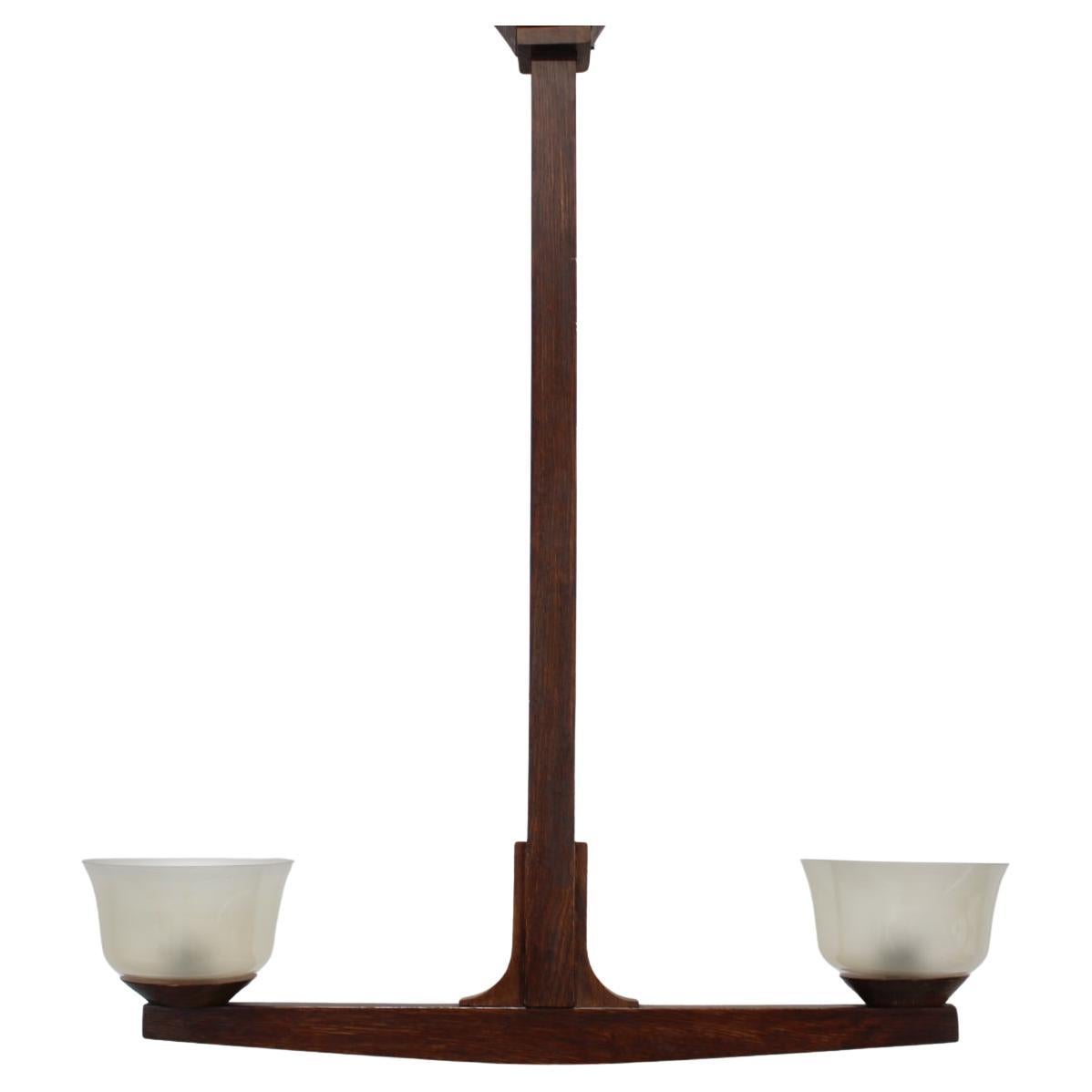 Mid-century Wooden Chandelier, 1930s