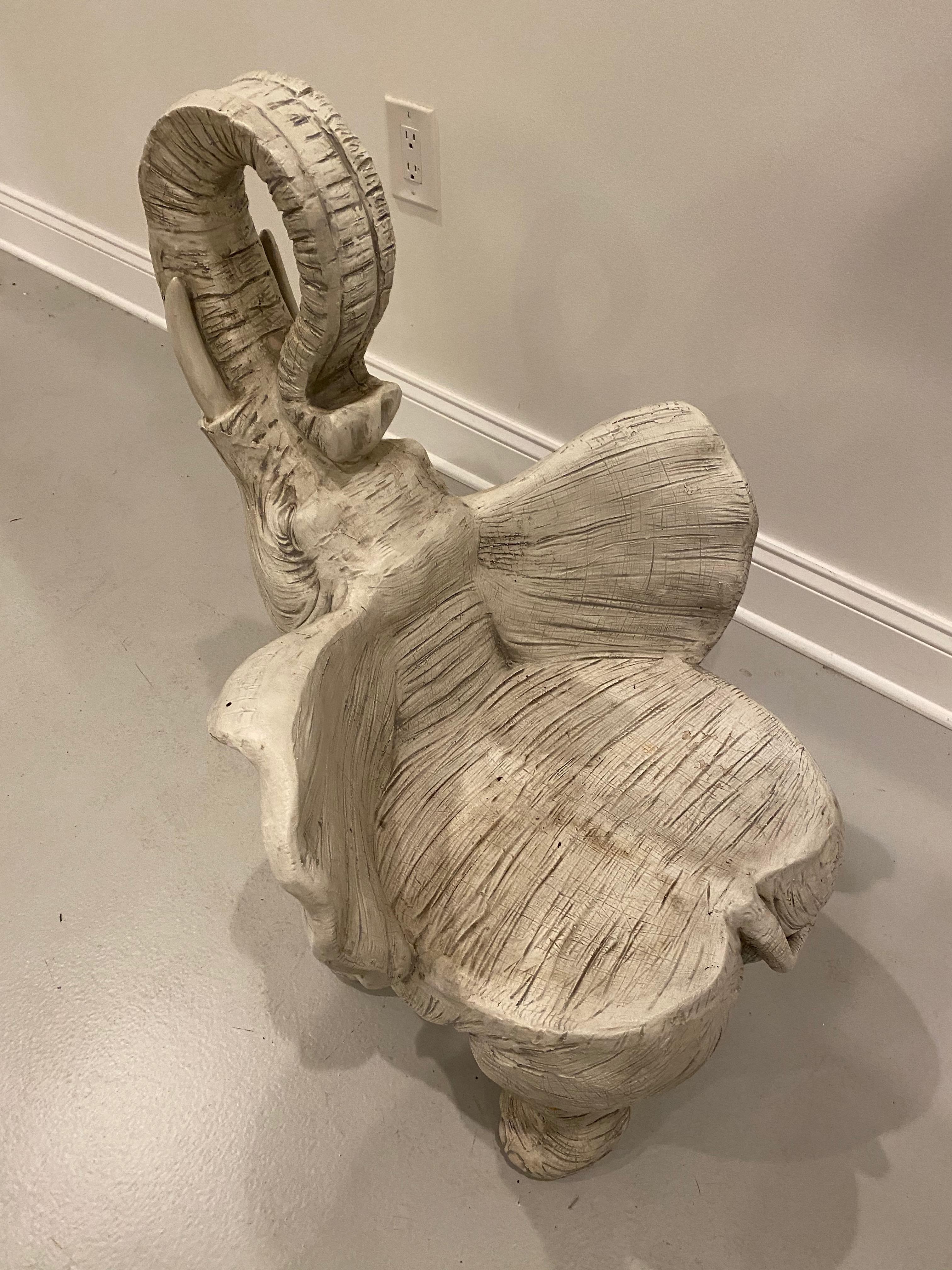 Midcentury Wooden Child's Elephant Chair In Good Condition For Sale In North Bergen, NJ