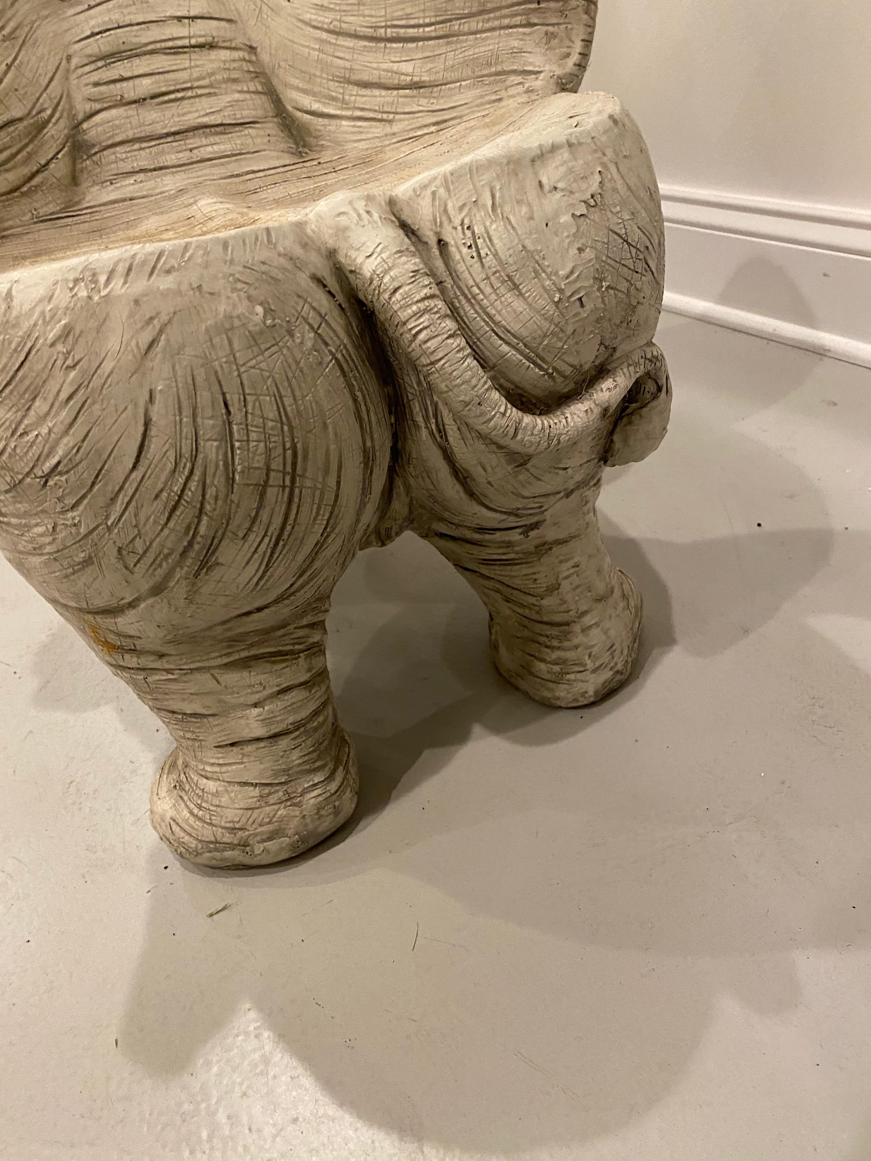 Midcentury Wooden Child's Elephant Chair For Sale 1