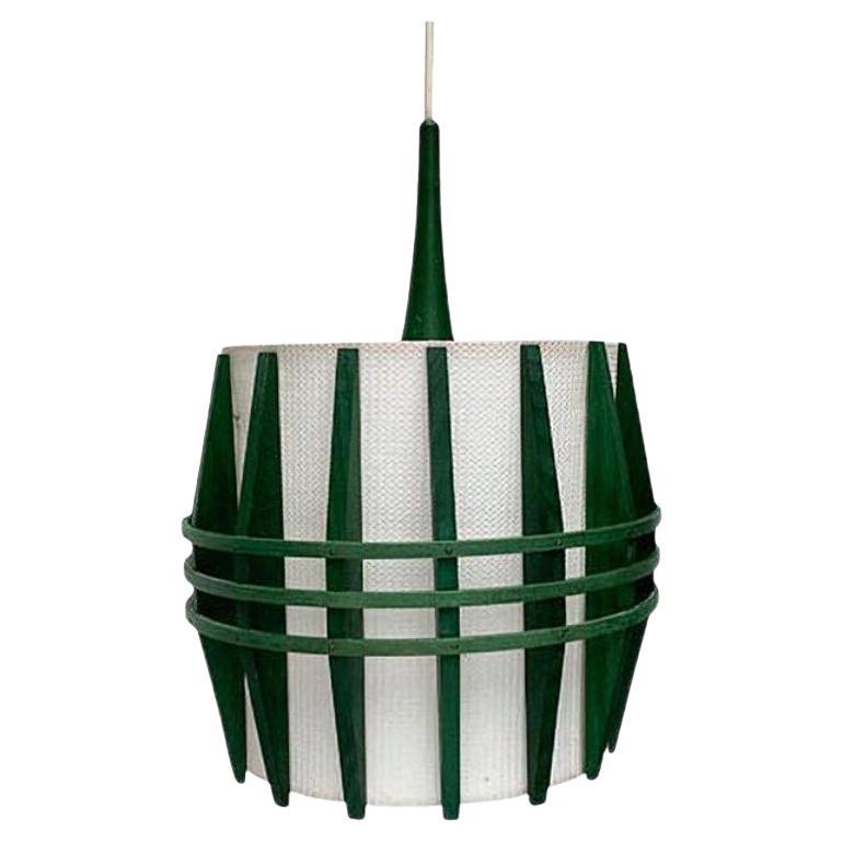 Mid-Century Wooden Cocoon Pendant