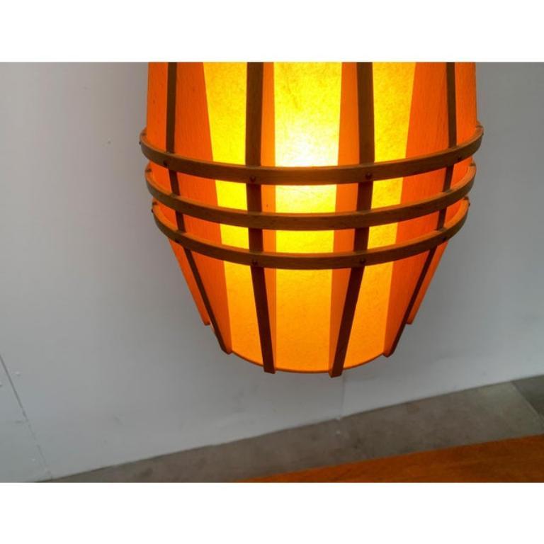 Mid-Century Wooden Cocoon Pendant Lamp, 1960s For Sale 4