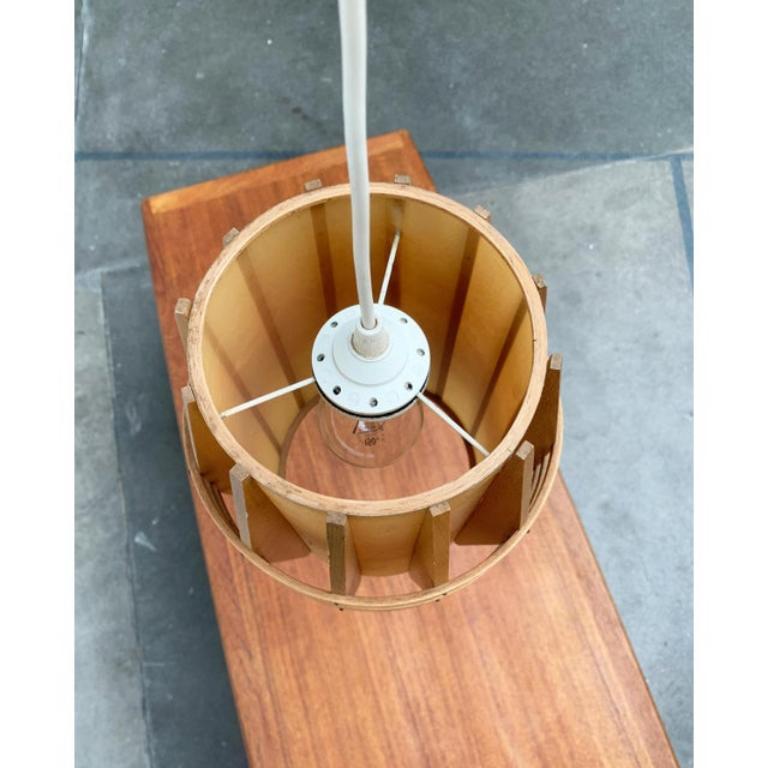 Mid-Century Wooden Cocoon Pendant Lamp, 1960s For Sale 5
