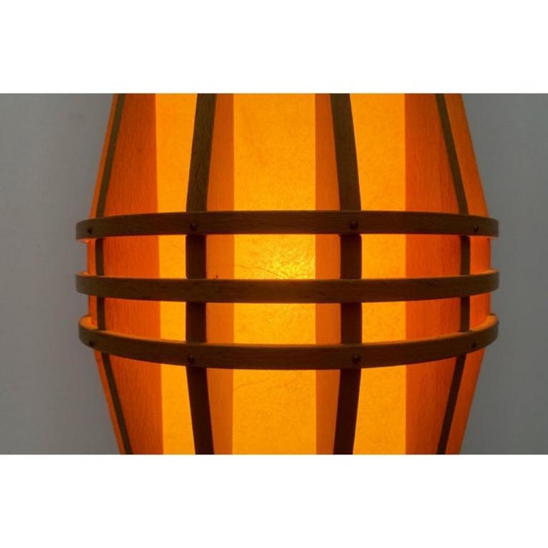 Mid-Century Wooden Cocoon Pendant Lamp, 1960s For Sale 6