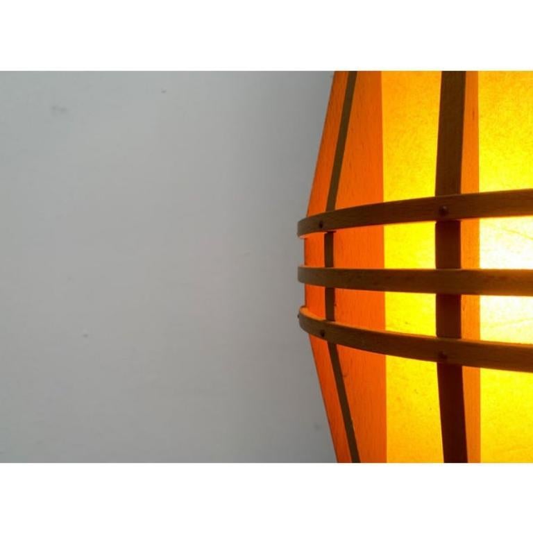 Mid-Century Modern Mid-Century Wooden Cocoon Pendant Lamp, 1960s For Sale
