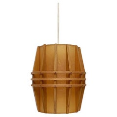 Mid-Century Wooden Cocoon Pendant Lamp, 1960s