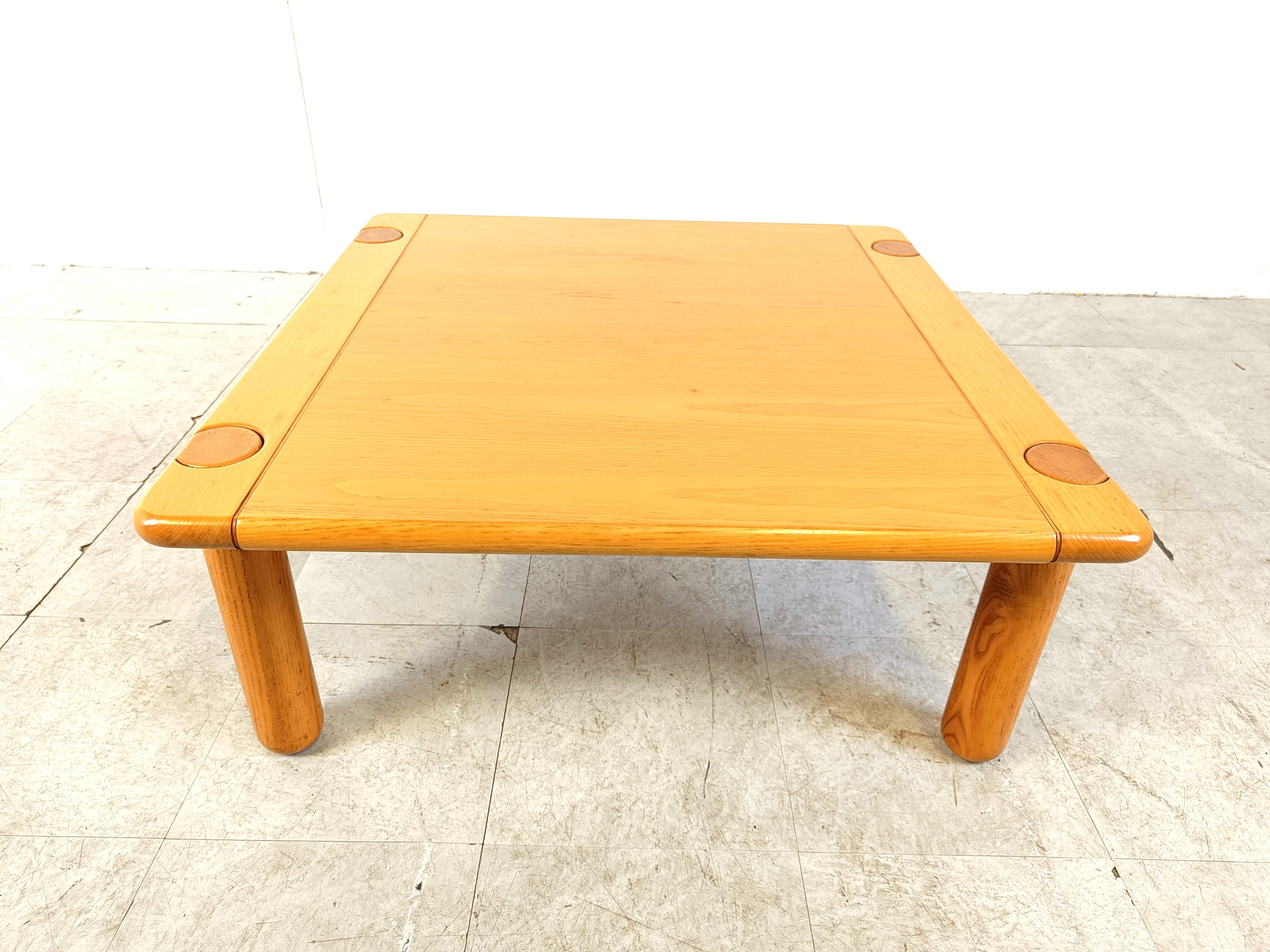 Late 20th Century Mid century wooden coffee table, 1970s For Sale