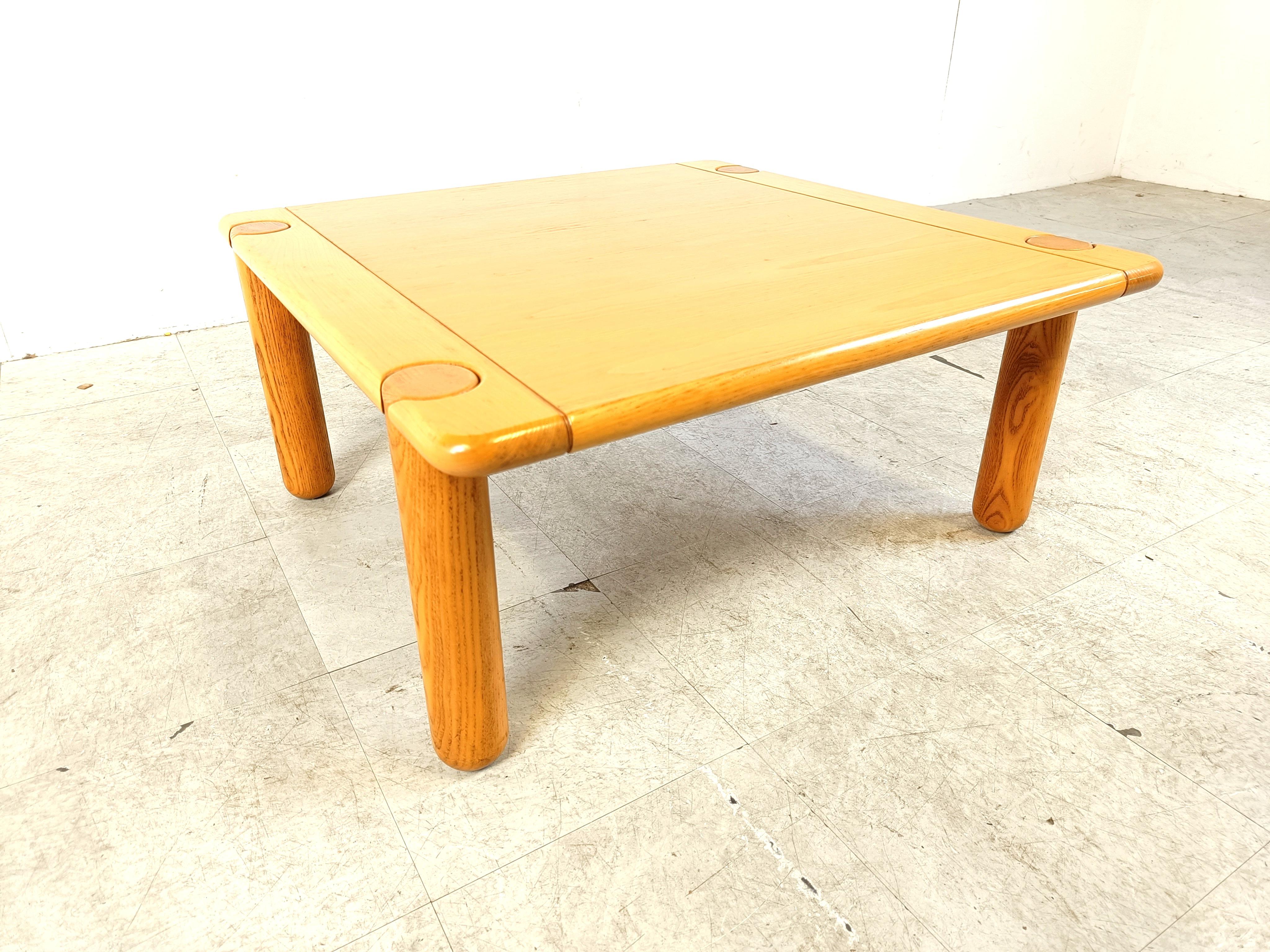 Mid century wooden coffee table, 1970s For Sale 1