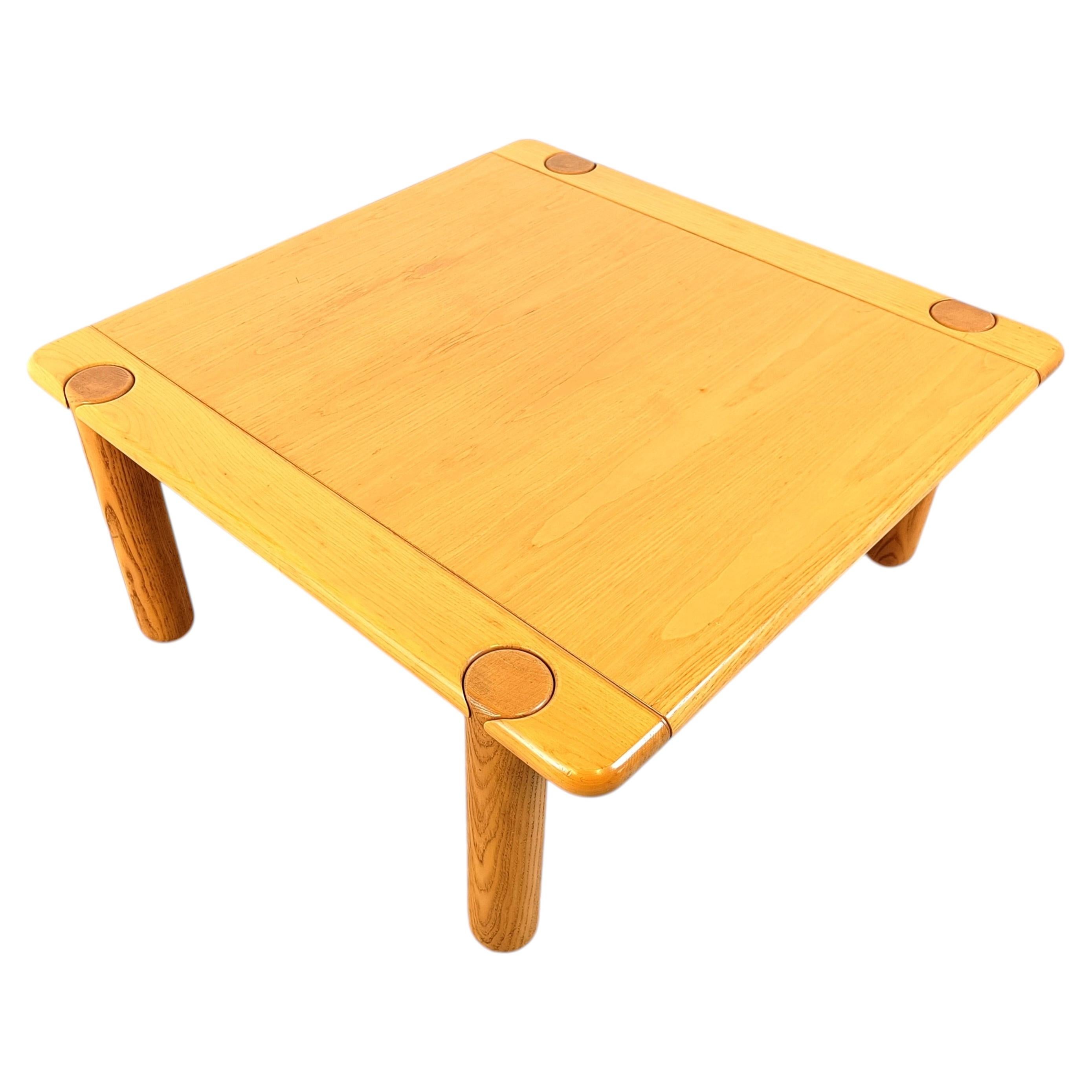 Mid century wooden coffee table, 1970s For Sale
