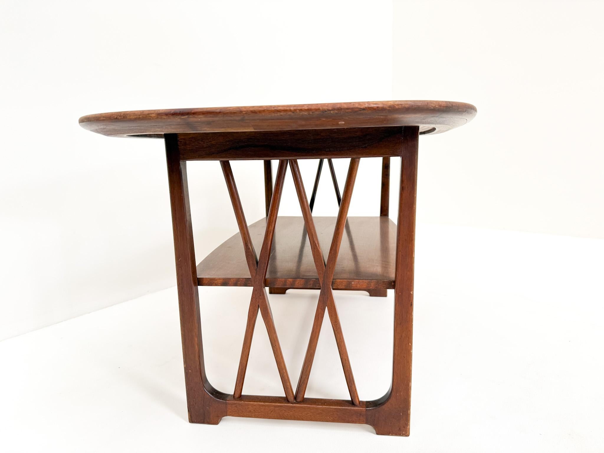 Mesa baja de madera de mediados de siglo de A.A. Patijn para Zijlstra Joure, años 50 Europeo en venta