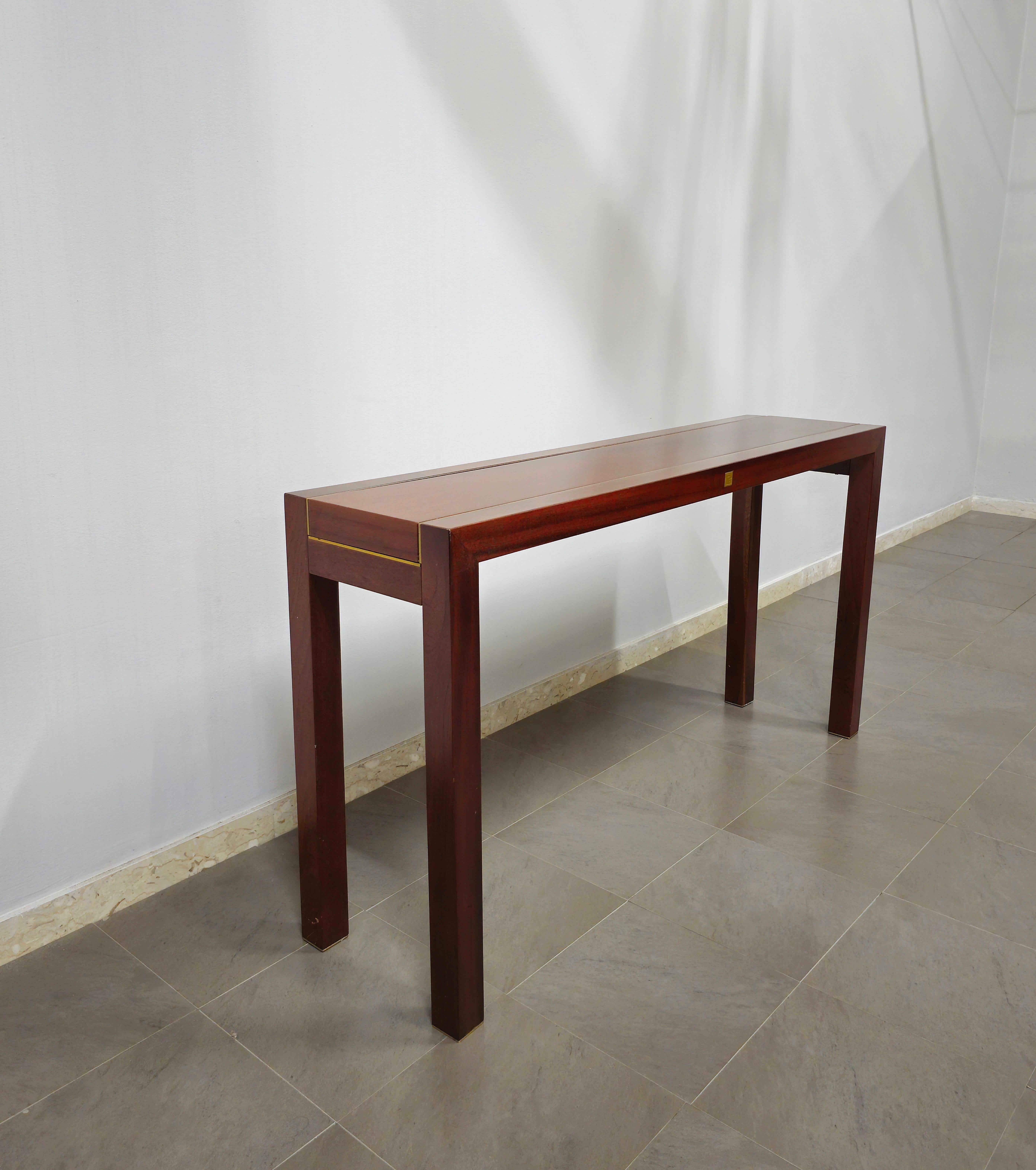 French Mid-century Wooden Console by Pierre Balmain Paris, 1980s