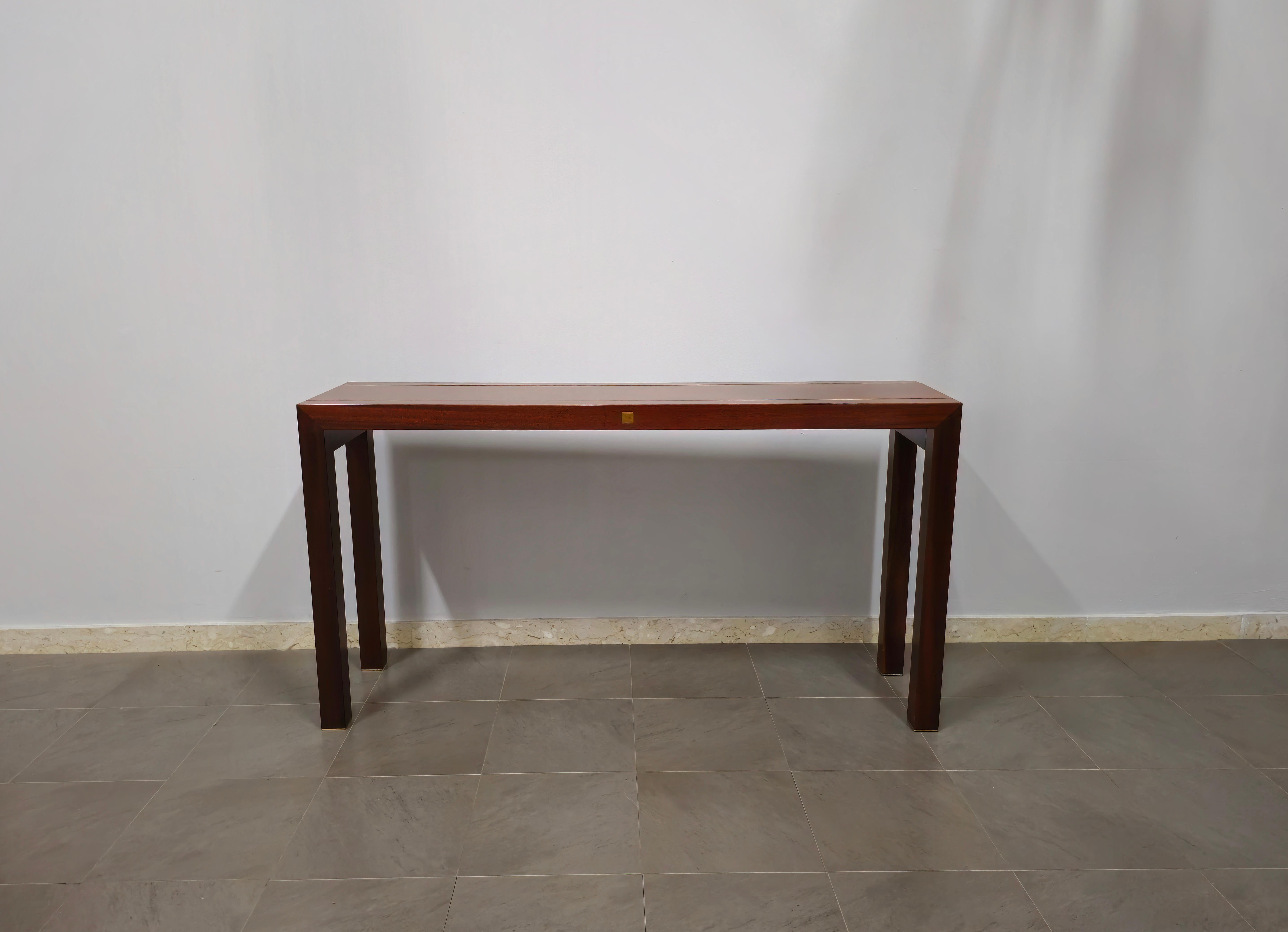 20th Century Mid-century Wooden Console by Pierre Balmain Paris, 1980s