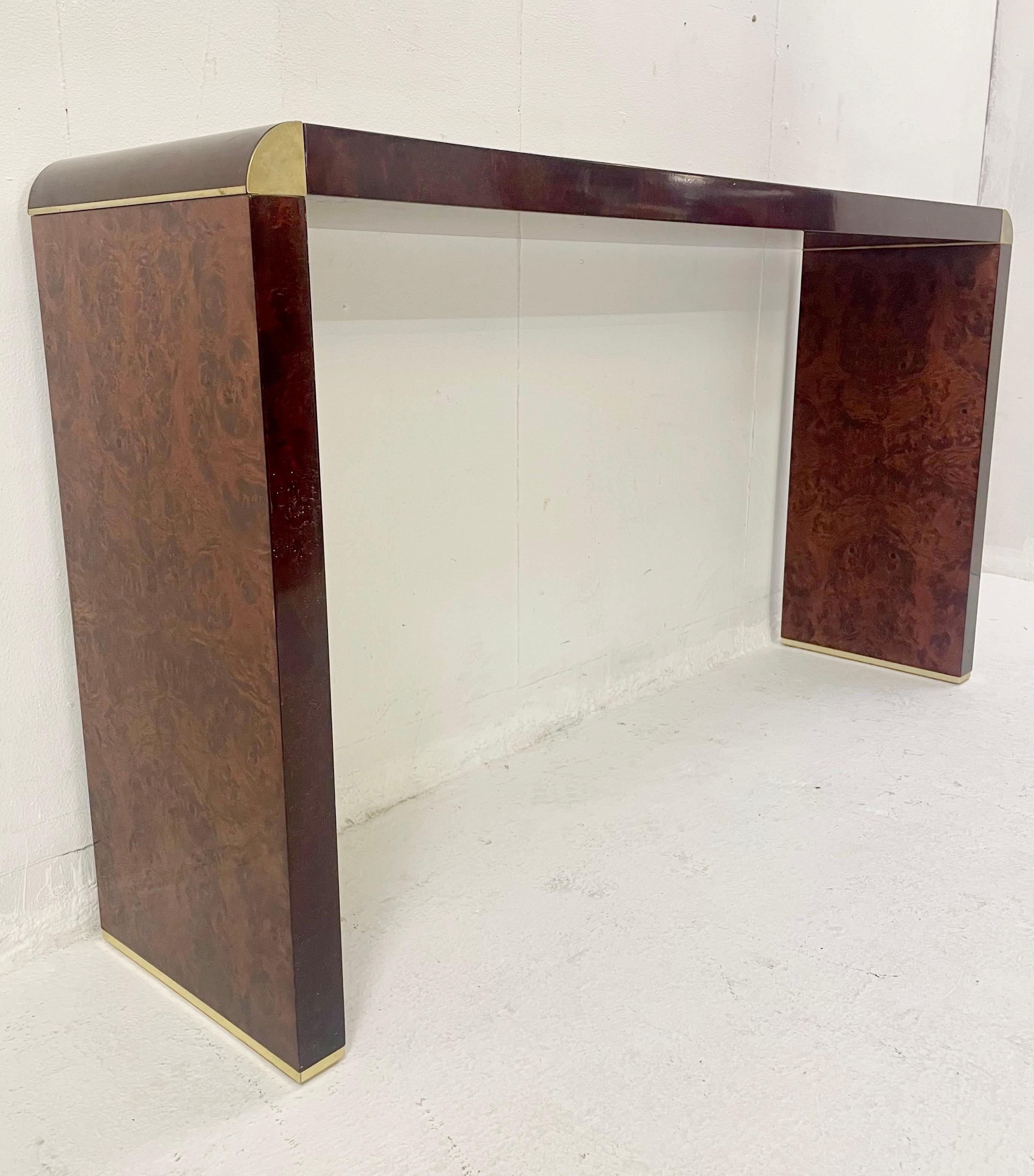 Mid-Century Wooden Console by Willy Rizzo, Italy 1970s 1