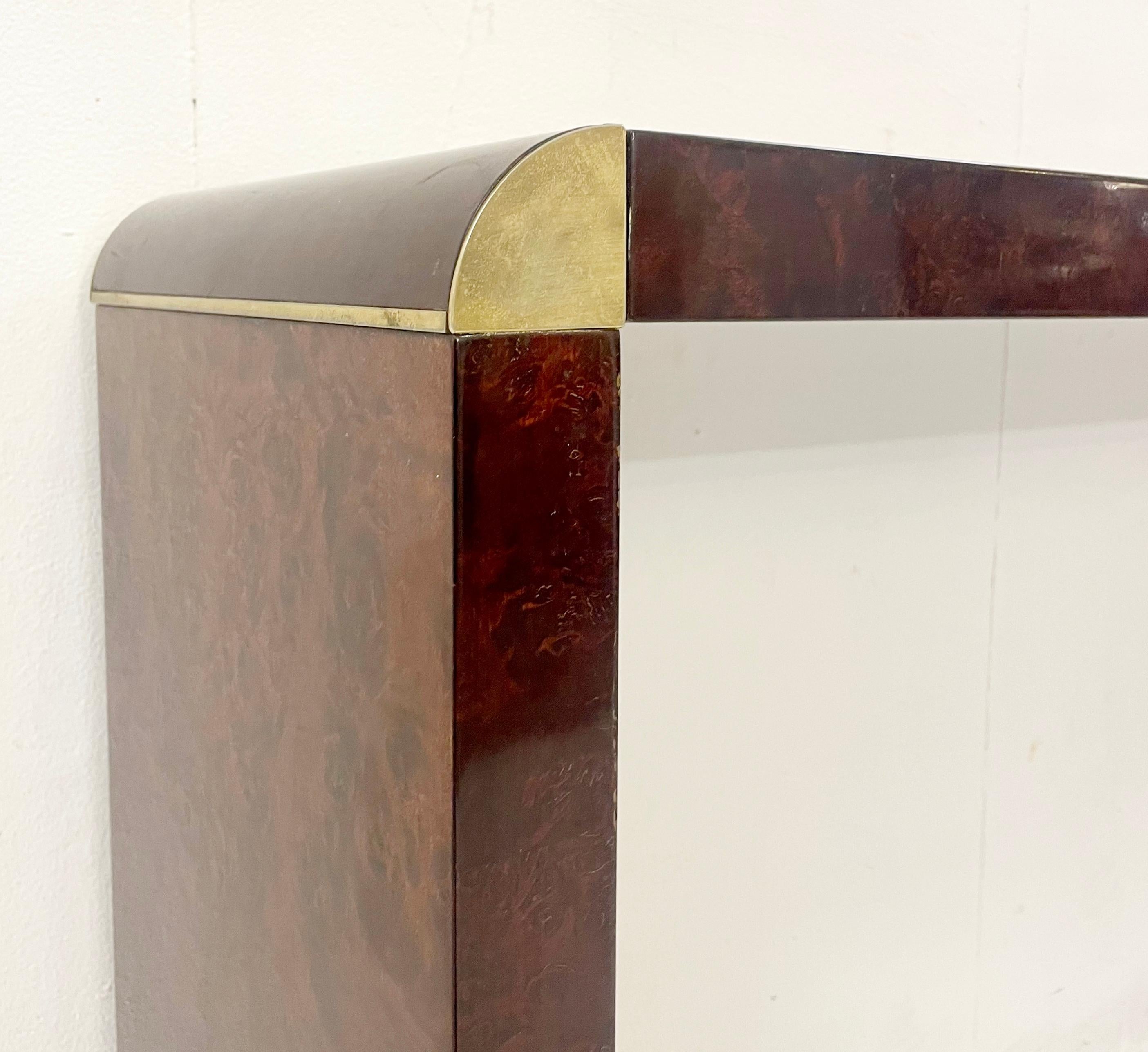 Mid-Century Wooden Console by Willy Rizzo, Italy 1970s 2