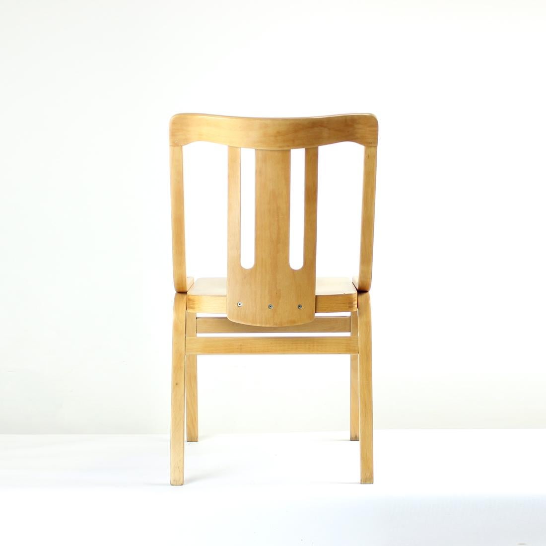 Oak Midcentury Wooden Dining Chair by Ton, Czechoslovakia 1960s For Sale