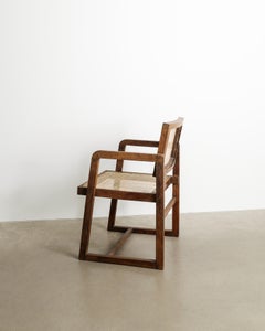 Mid Century Wooden Dining Office Chair by Pierre Jeanneret for Chandigarh, 1950s