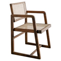 Mid Century Wooden Dining Office Chair by Pierre Jeanneret for Chandigarh, 1950s