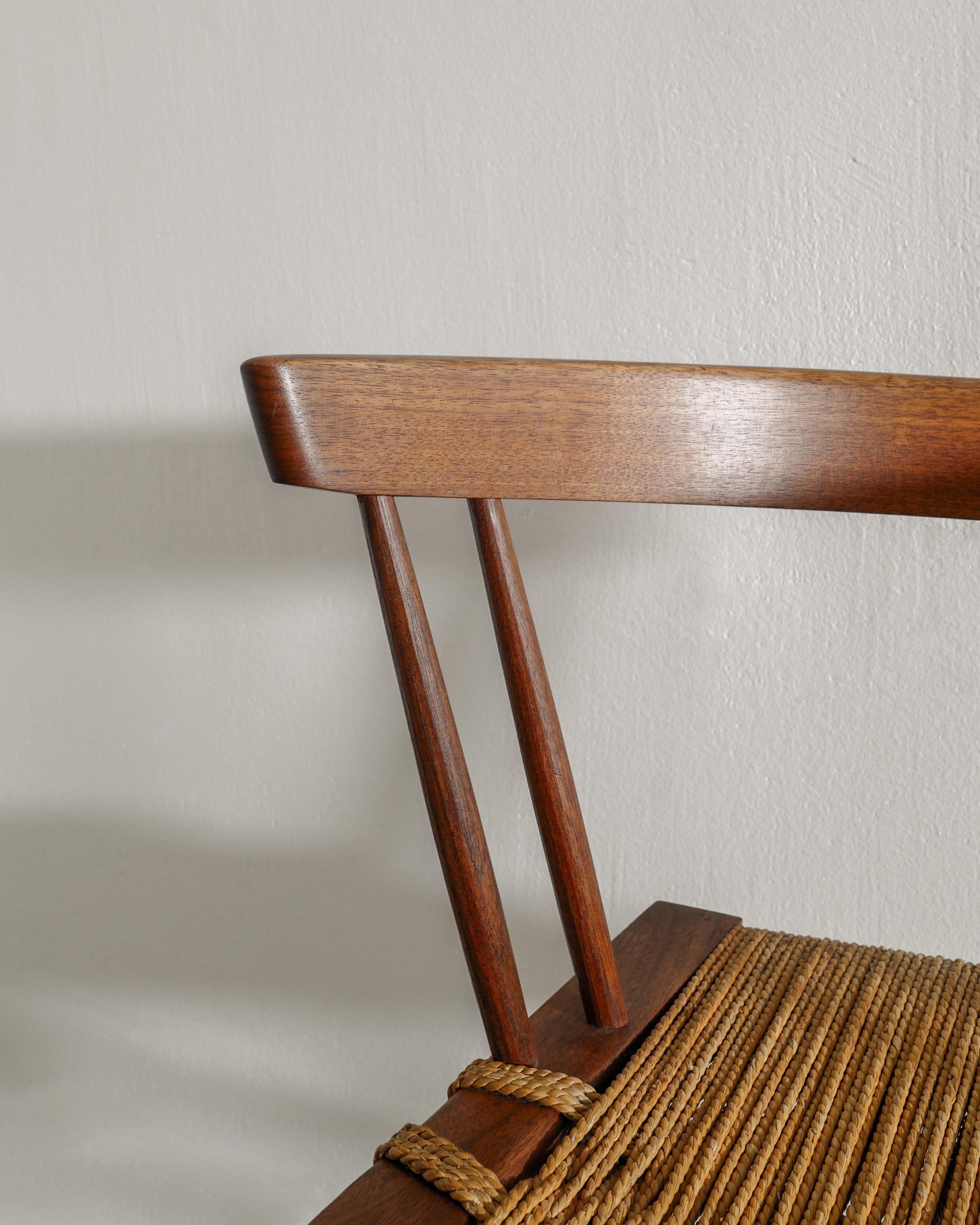 Mid Century Wooden Dining Office Grass Chair in Walnut by George Nakashima 1960s im Angebot 3