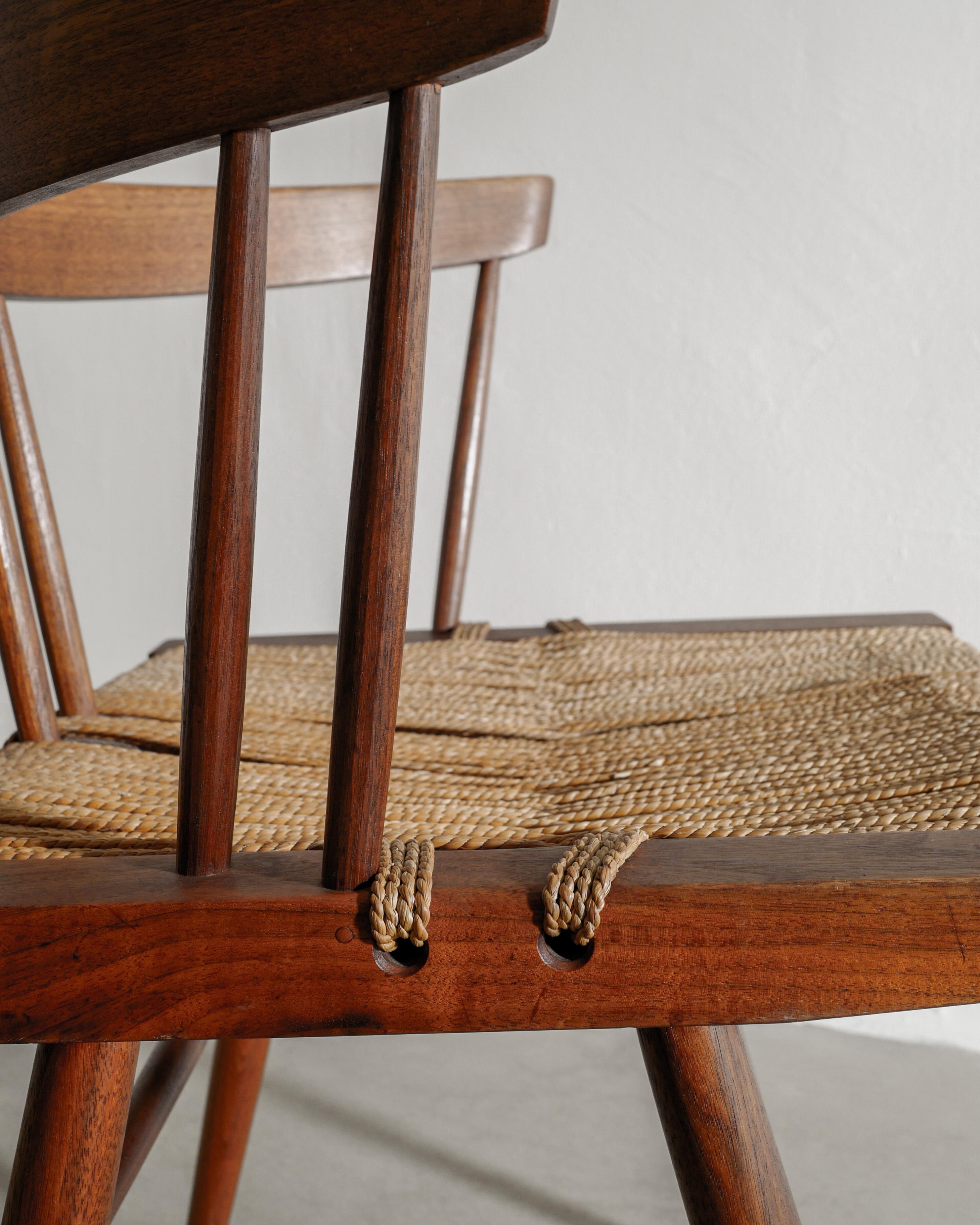 Mid Century Wooden Dining Office Grass Chair in Walnut by George Nakashima 1960s im Angebot 2