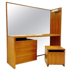 Tocador de madera de mediados de siglo, Italia, años 50