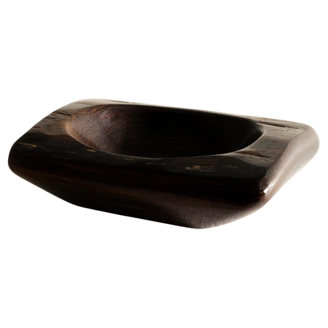 Mid Century Wooden Ebony Bowl Tray by Odile Noll Produced in France, 1960s