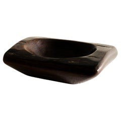 Retro Mid Century Wooden Ebony Bowl Tray by Odile Noll Produced in France, 1960s