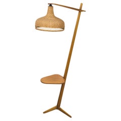 Vintage Mid Century wooden floor lamp by Krásná Jizba, 1950s