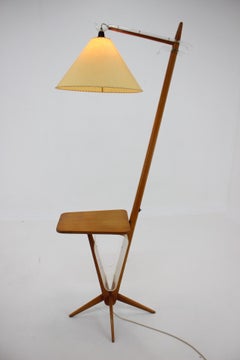 Mid-Century Wooden Floor Lamp by ULUV, 1950s / Czechoslovakia