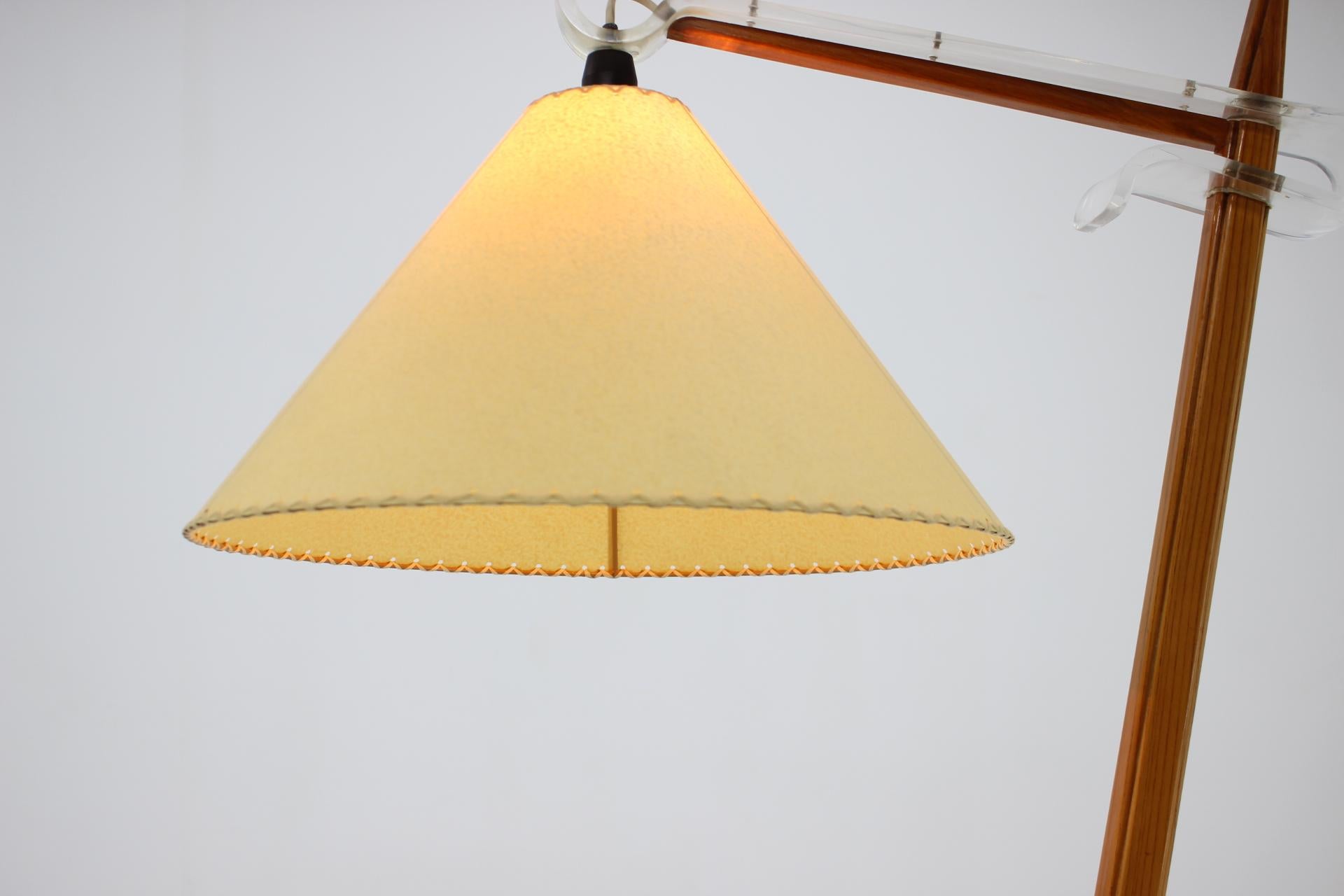 Mid-Century Modern Mid-Century Wooden Floor Lamp by ULUV, 1950s / Czechoslovakia For Sale