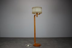 Lampada da terra in legno di metà secolo, stile scandinavo, anni '60