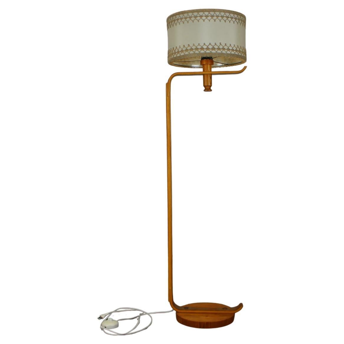 Mid Century Wooden Floor Lamp, Scandinavian Style, 1960s