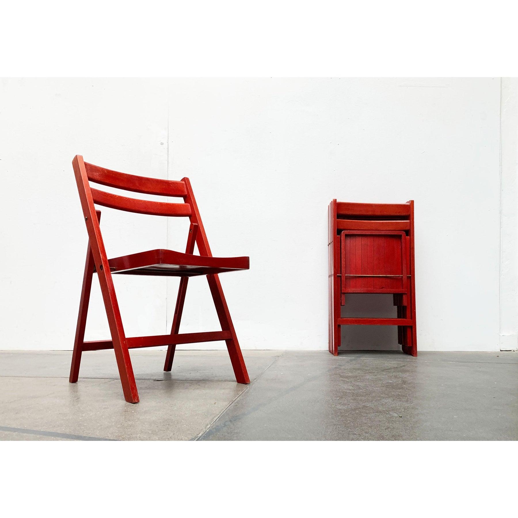 Mid-Century Wooden Folding Chair, 1960s, Set of 4 (Moderne der Mitte des Jahrhunderts) im Angebot