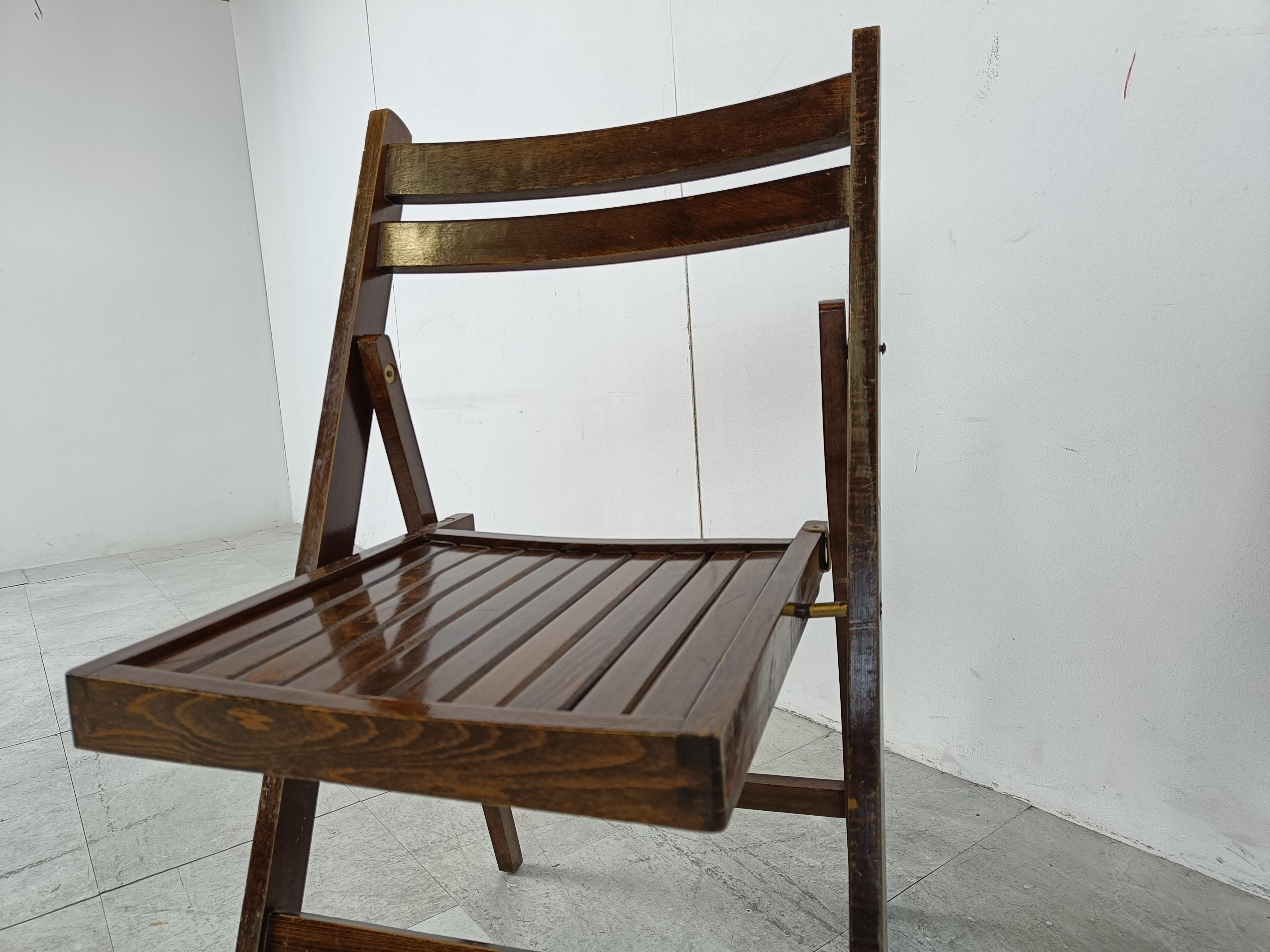 Midcentury Wooden Folding Chairs, 1950s  For Sale 6