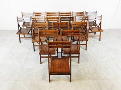 Midcentury Wooden Folding Chairs, 1950s