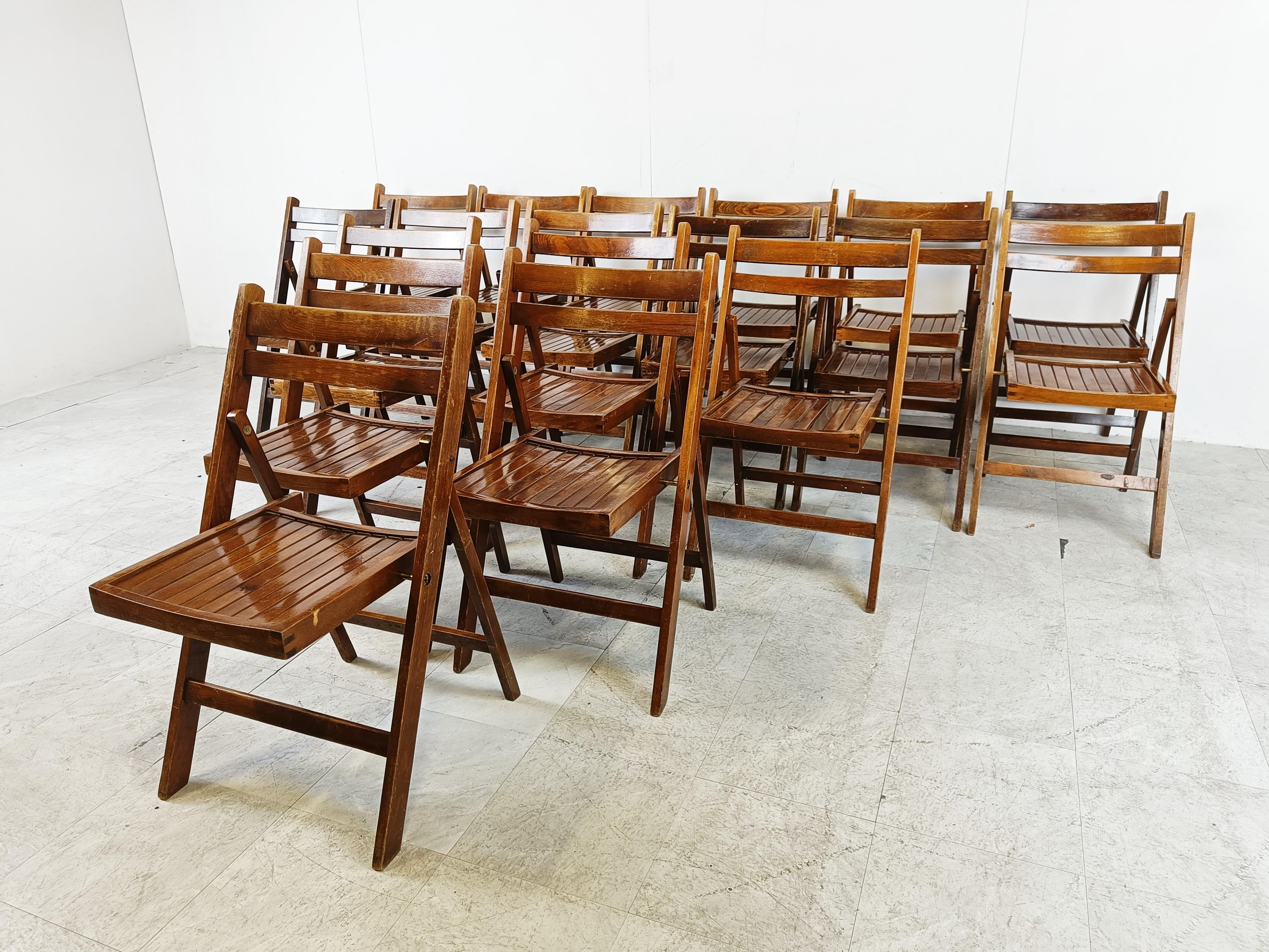 Mid-Century Modern Midcentury Wooden Folding Chairs, 1950s  For Sale