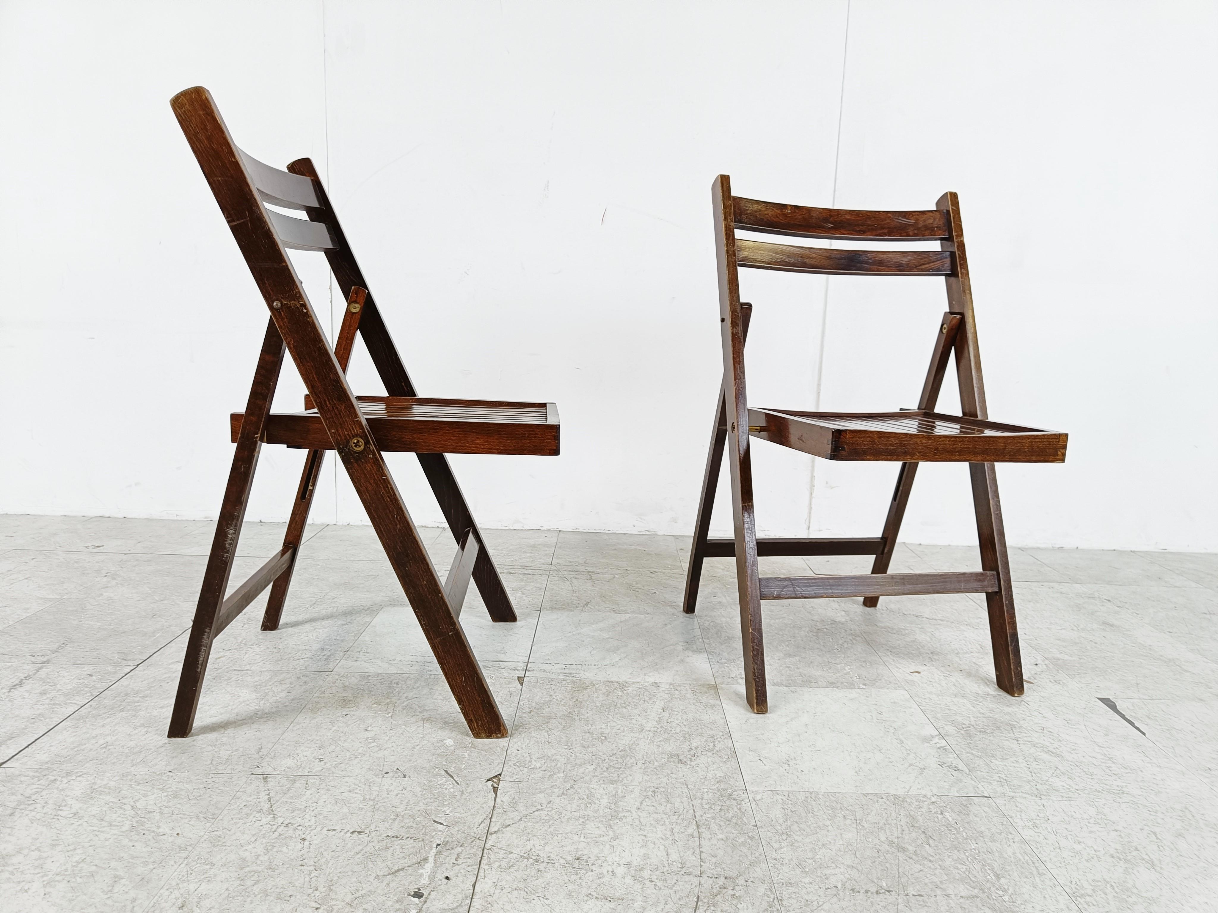 Midcentury Wooden Folding Chairs, 1950s  For Sale 3