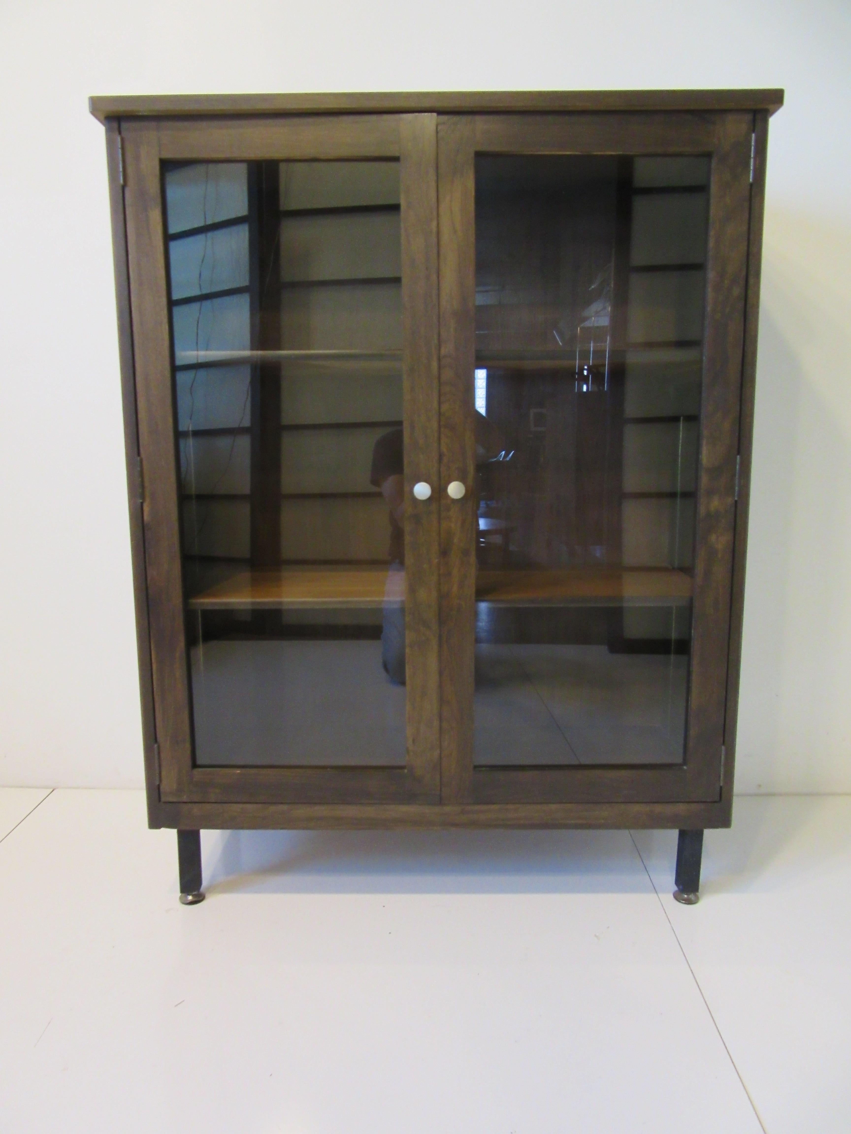 Mid Century Wooden / Glass Bookcase 3
