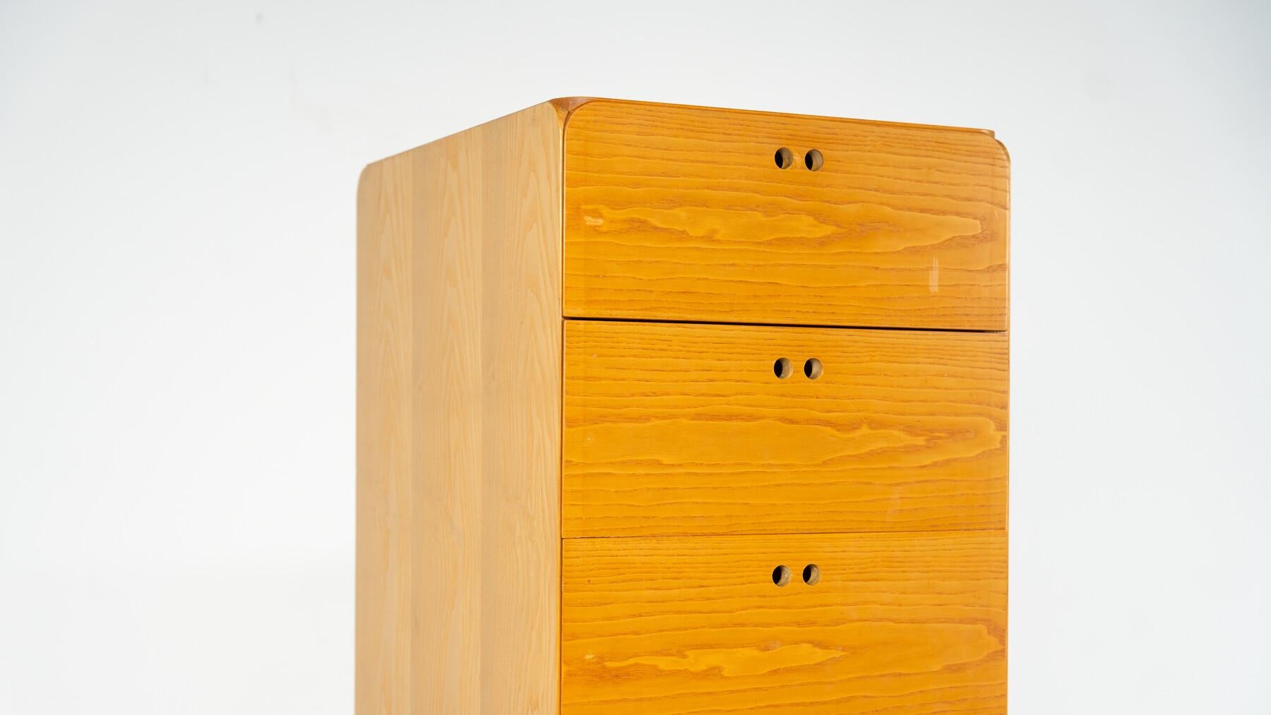 Mid-Century Wooden High Chest of Drawer by Derk Jan de Vries For Sale 5