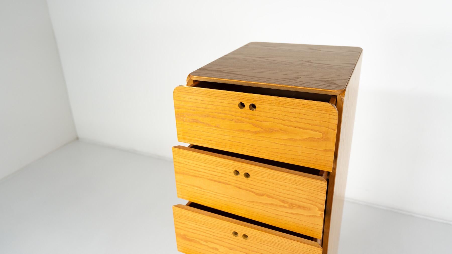 Mid-Century Wooden High Chest of Drawer by Derk Jan de Vries For Sale 4