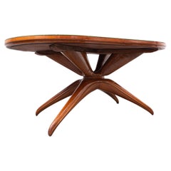 Mid-Century Wooden Italian Dining table attributed to Guglielmo Ulrich, 1950s