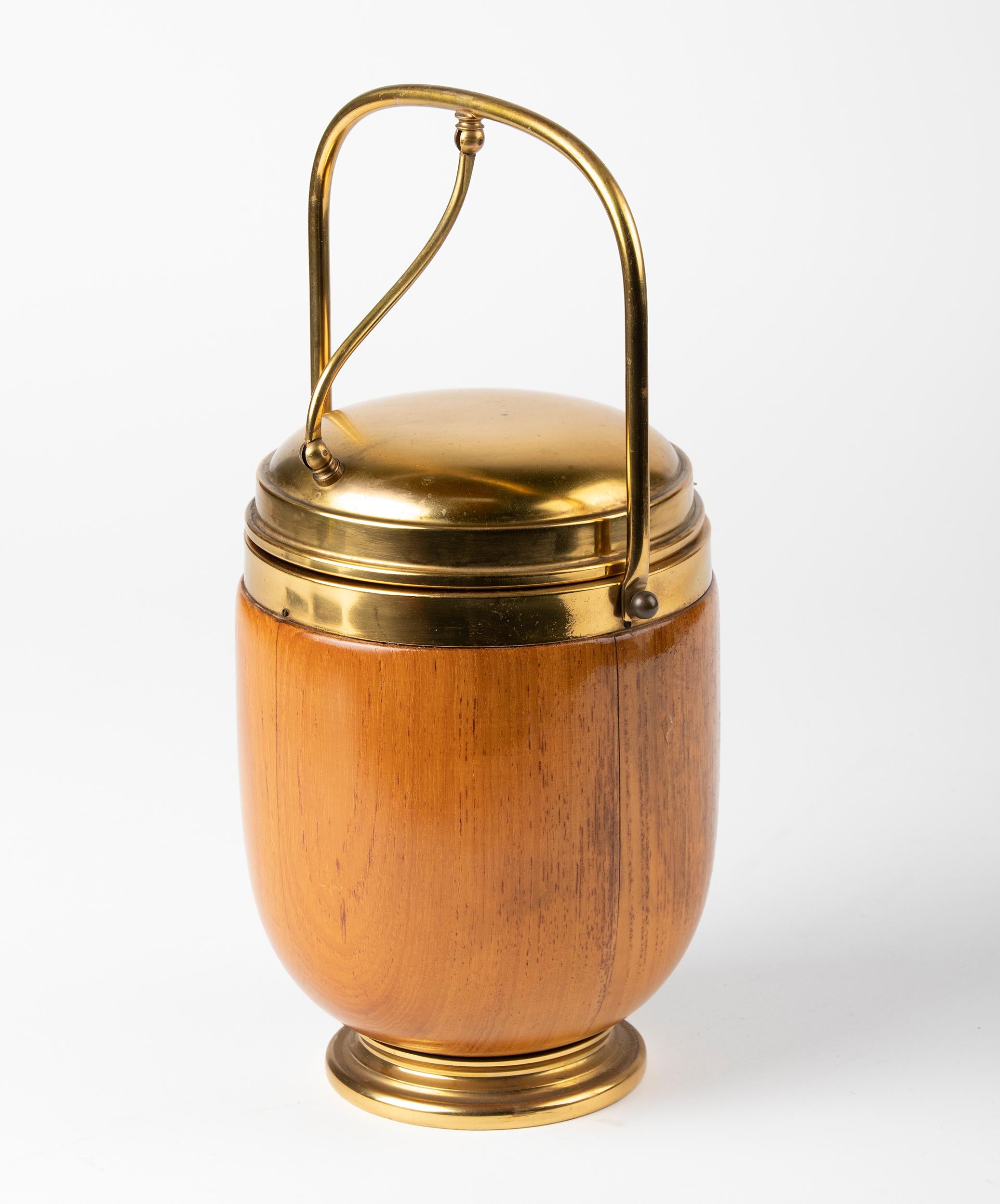 Mid-Century Modern Mid-Century Wooden Italian Ice Bucket by Aldo Tura for Macabo For Sale